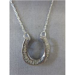Diamond studded horseshoe necklace