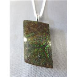 32.5 CT Alberta mined free form Ammolite necklace