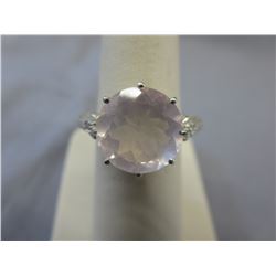 5.5 CT Rose Quartz & Diamond dinner ring