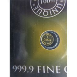 2 x .9999 Fine gold 1 grain rounds