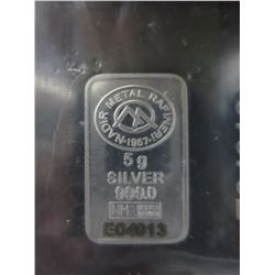 2 x .999 Silver 5 gram Nadir Refinery Bullion