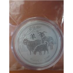 .999 Silver 1/2 oz. Year of the Goat coin