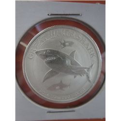 .999 Silver 1/2 oz Great White Shark round