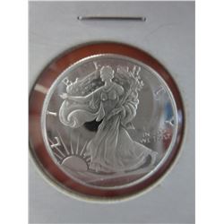 .999 Silver 1/4 oz.  Walking Liberty & Eagle round