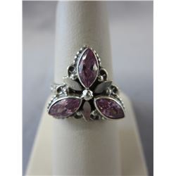 Rare - Unique Marquise cut Pink Kunzite ring