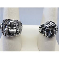 2 Estate Buddha motif rings
