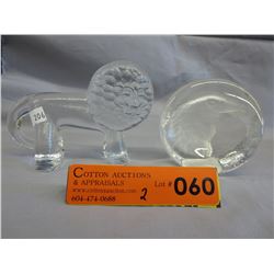 2 Kosta Boda art glass paperweights