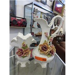2 Italian glazed ceramic decorations