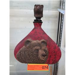 Glazed ceramic decanter signed Faloon