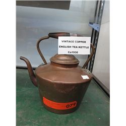 Vintage English copper teakettle