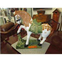 Glazed ceramic horse statue