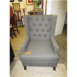 NEW - Grey upholstered arm chair