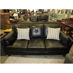 NEW - Black leather sofa