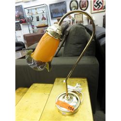 Glass shaded desk lamp