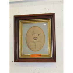 Vintage hand tinted photograph - framed