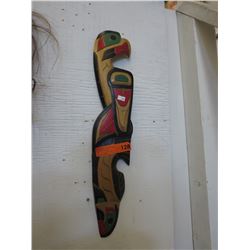 Stuart Barfoot signed carving "Eagle & Salmon"