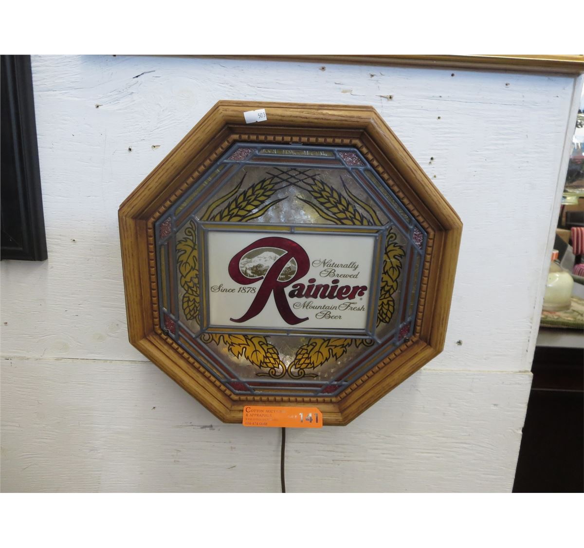 Electric Rainier beer sign plastic