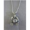 Image 1 : 14KT White Gold Foliate Style Diamond Pendant