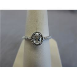 Ladies White Diamond & Topaz Dinner Ring