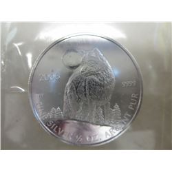 2006 Timber Wolf .9999 Fine Silver Canada Coin