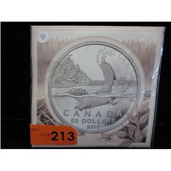 2015 Beaver Design Canada $50.00 Silver Coin