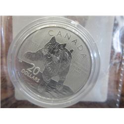 2014 Canada .9999 silver Bobcat $20.00 coin