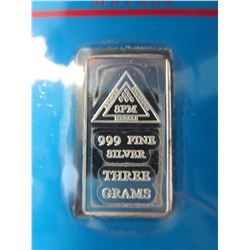 10 x .999 Silver 3 gram bars