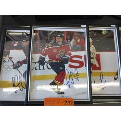 3 Autographed hockey photos