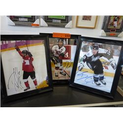 3 Autographed hockey photos
