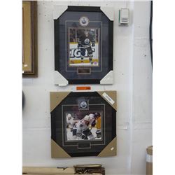 2 Framed Oilers hockey photos