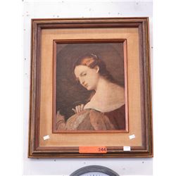 Rembrandt print in 1970's frame