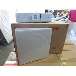3 Cases of new white 2" round ring binders