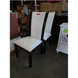 2 NEW White Bonded Leather Dining Chairs