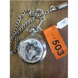 New - "Agnew" pocket watch - Wolf motif