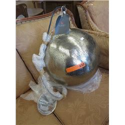 NEW - Pierced metal globe chandelier