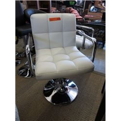 NEW -  White leather hydraulic swivel chair