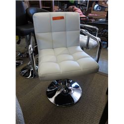 NEW -  White leather hydraulic swivel chair