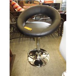 NEW - Round Black Bonded Leather Hydraulic Chair