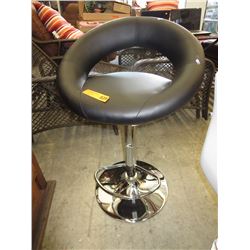 NEW - Round Black Bonded Leather Hydraulic Chair