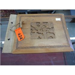 Vintage carved wood cover photo album