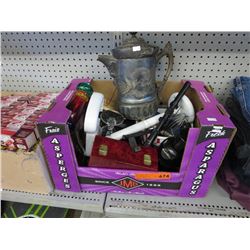Box lot of used household items