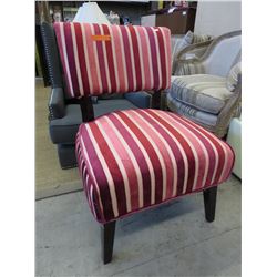 Pink striped side chair - used