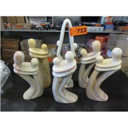 6 Carved stone statuettes