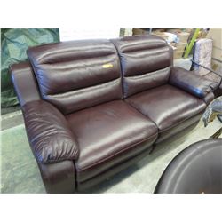 NEW - Brown Leather Loveseat - Power Recliner