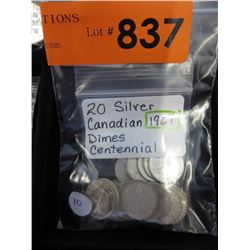 20 Silver Canadian dimes - 1967