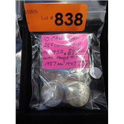 10 Canadian Quarters