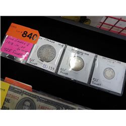 3 x 1918 King George Silver coins