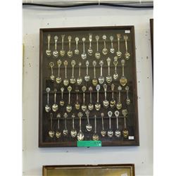 Collector spoons in wall display unit