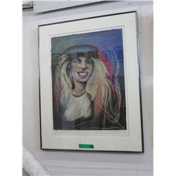 1990 Signed original pastel - signed Menu