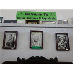 3 Framed photos of movie stars